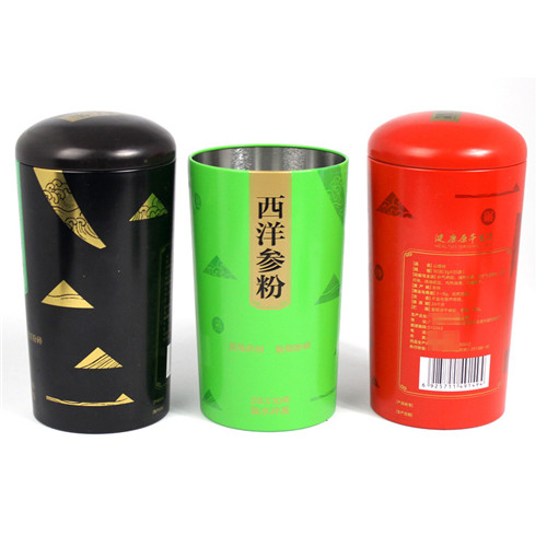 西洋參粉鐵罐；圓形山楂粉包裝罐定制